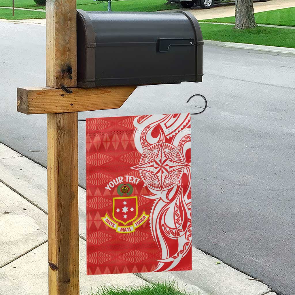 Personalised Kolisi Tonga Garden Flag Mate Maa Tonga Ngatu Pattern - Polynesian Pride