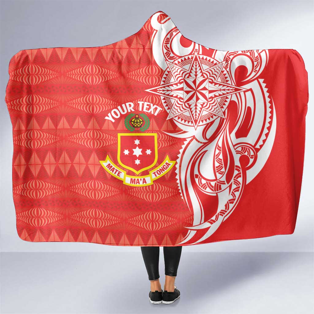 Personalised Kolisi Tonga Hooded Blanket Mate Maa Tonga Ngatu Pattern - Polynesian Pride