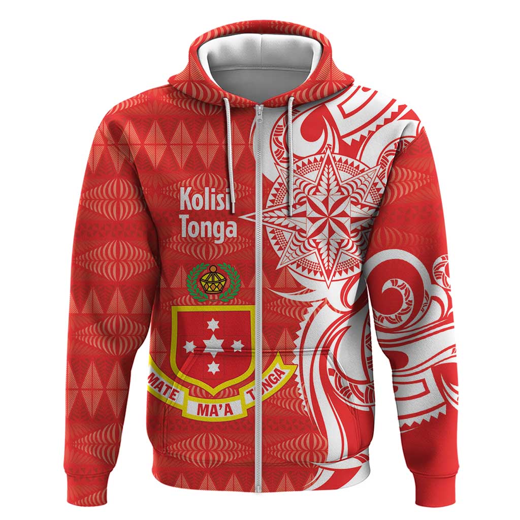 Personalised Kolisi Tonga Hoodie Mate Maa Tonga Ngatu Pattern - Polynesian Pride