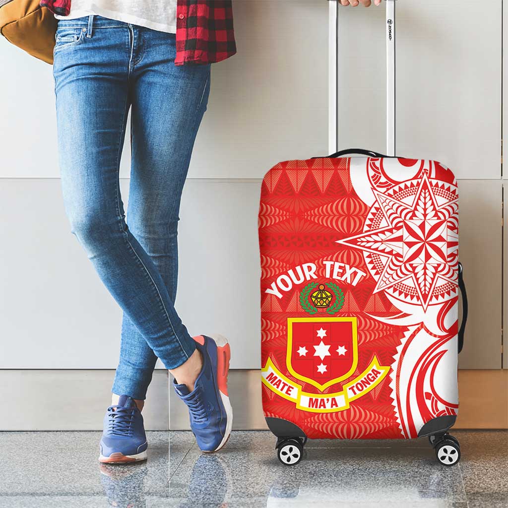 Personalised Kolisi Tonga Luggage Cover Mate Maa Tonga Ngatu Pattern - Polynesian Pride