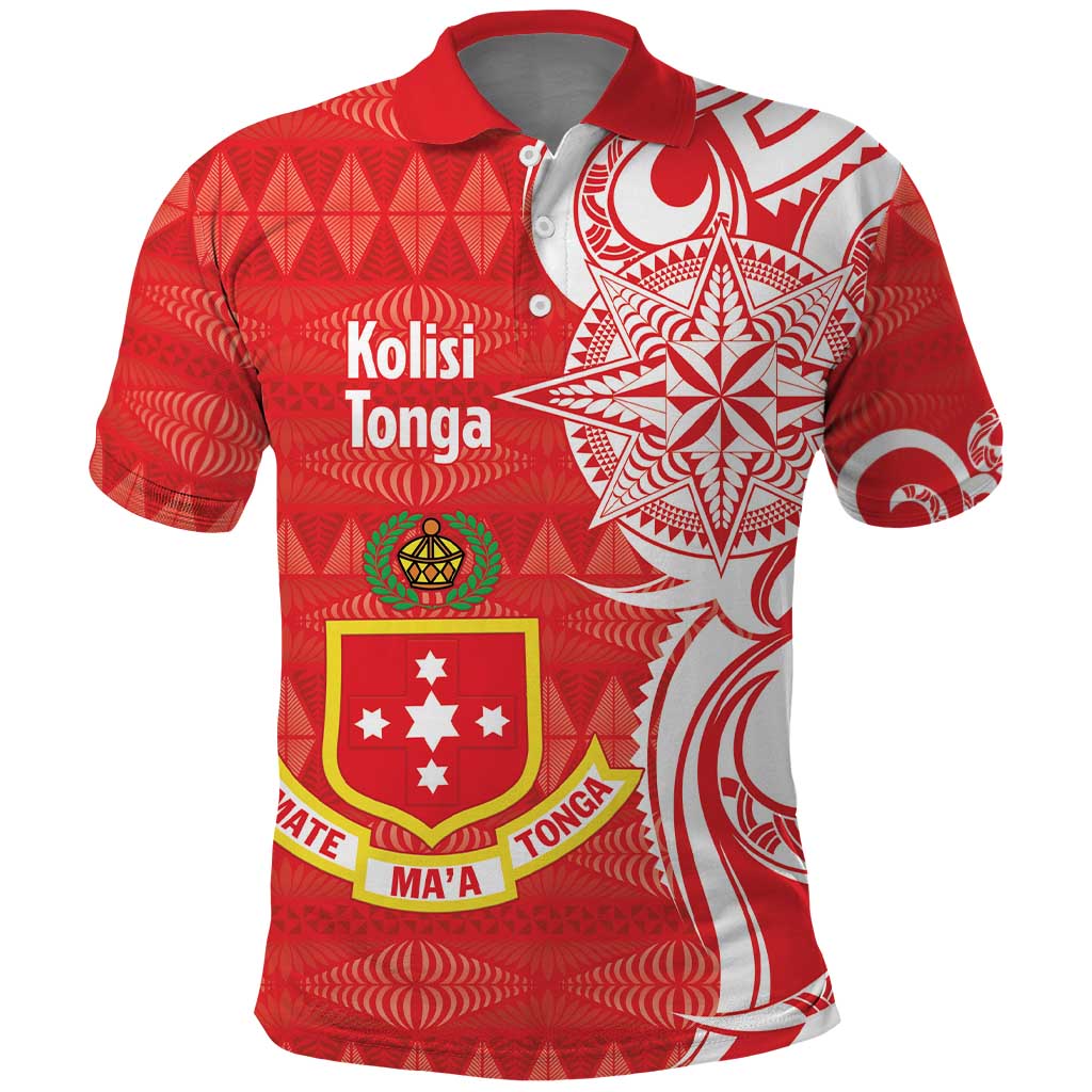 Personalised Kolisi Tonga Polo Shirt Mate Maa Tonga Ngatu Pattern - Polynesian Pride
