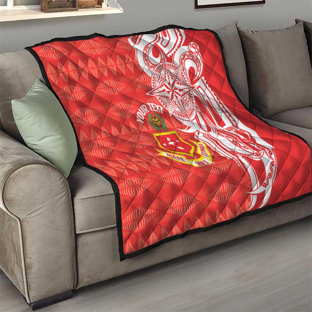 Personalised Kolisi Tonga Quilt Mate Maa Tonga Ngatu Pattern - Polynesian Pride