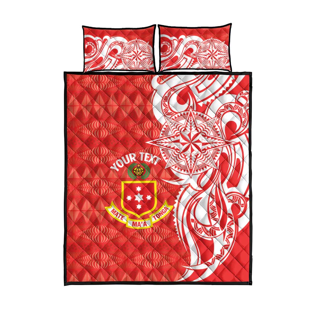 Personalised Kolisi Tonga Quilt Bed Set Mate Maa Tonga Ngatu Pattern - Polynesian Pride