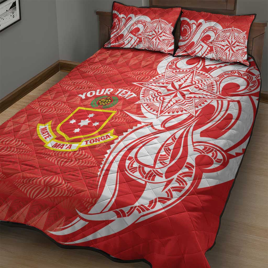 Personalised Kolisi Tonga Quilt Bed Set Mate Maa Tonga Ngatu Pattern - Polynesian Pride