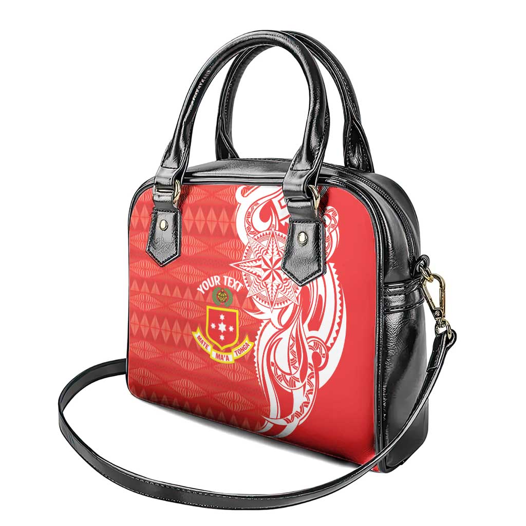 Personalised Kolisi Tonga Shoulder Handbag Mate Maa Tonga Ngatu Pattern - Polynesian Pride