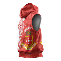 Personalised Kolisi Tonga Sleeveless Hoodie Mate Maa Tonga Ngatu Pattern - Polynesian Pride