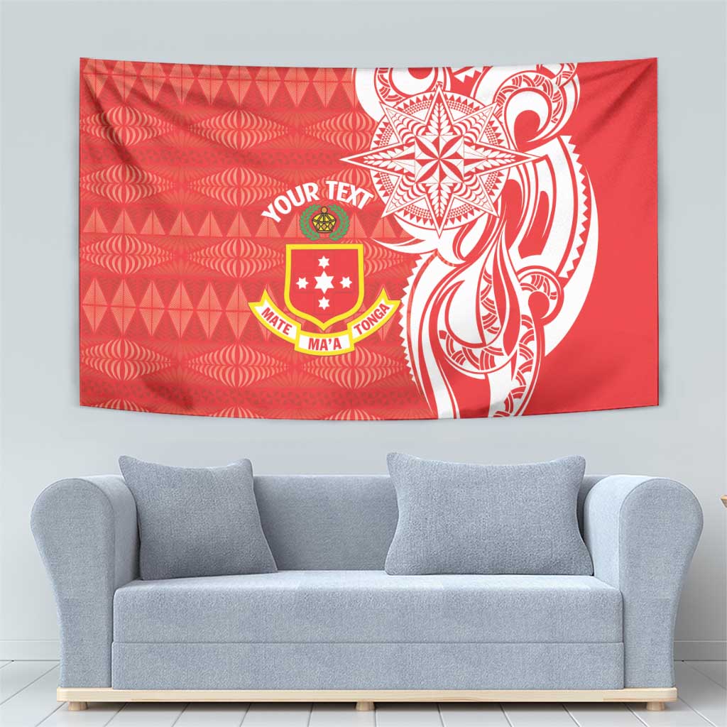 Personalised Kolisi Tonga Tapestry Mate Maa Tonga Ngatu Pattern - Polynesian Pride