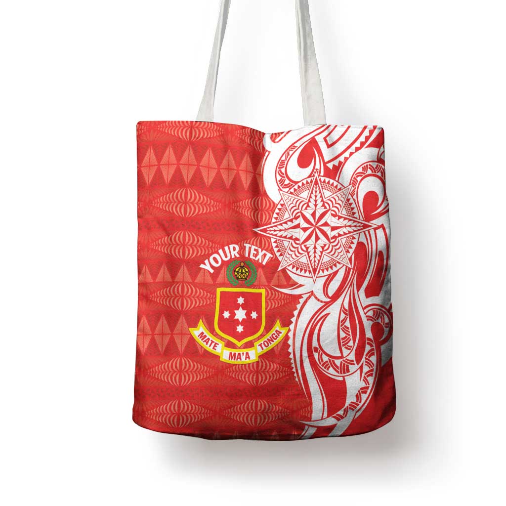 Personalised Kolisi Tonga Tote Bag Mate Maa Tonga Ngatu Pattern - Polynesian Pride