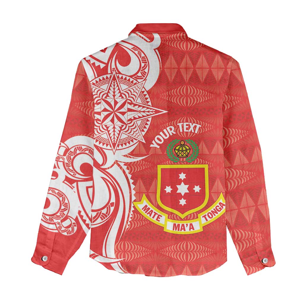 Personalised Kolisi Tonga Women Casual Shirt Mate Maa Tonga Ngatu Pattern - Polynesian Pride