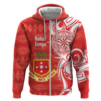 Personalised Kolisi Tonga Zip Hoodie Mate Maa Tonga Ngatu Pattern - Polynesian Pride
