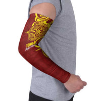 Personalised Tonga High School Arm Sleeves THS Tongan Ngatu Pattern - Polynesian Pride