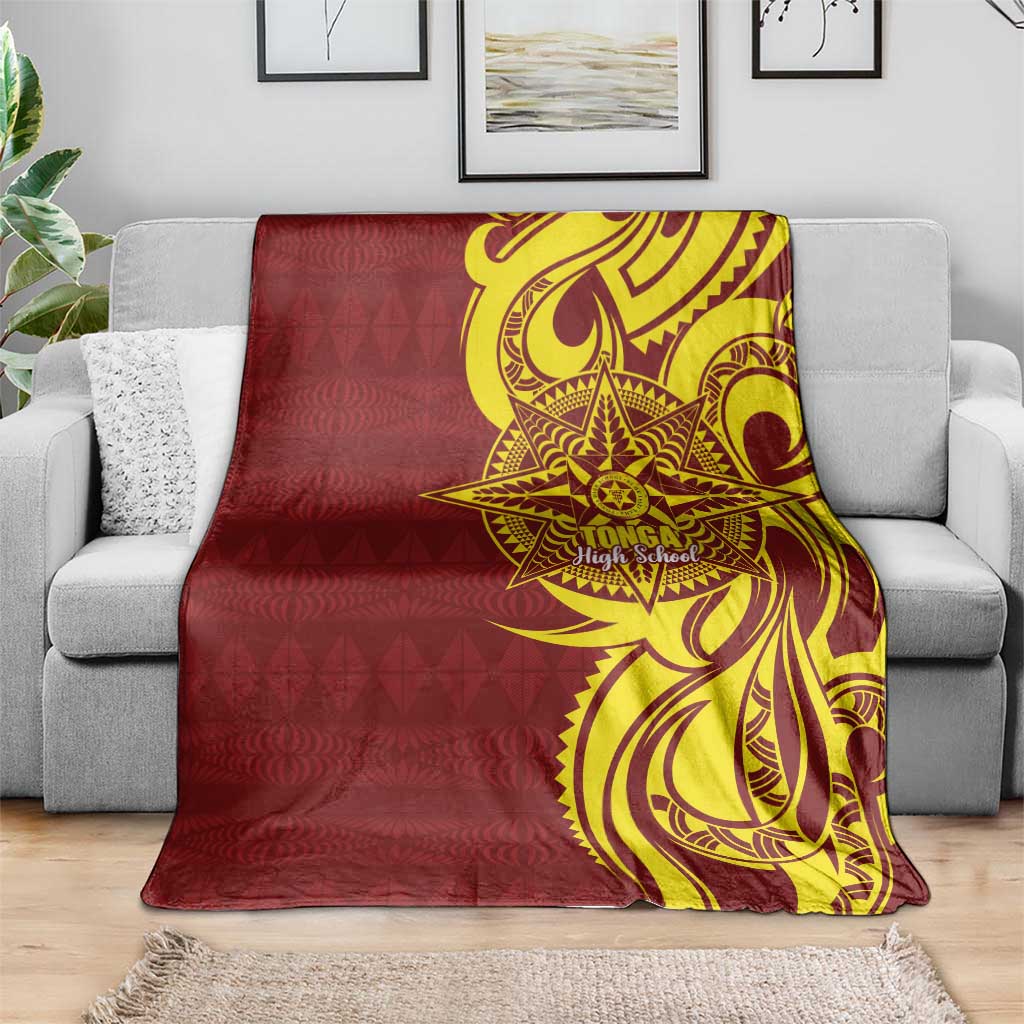 Personalised Tonga High School Blanket THS Tongan Ngatu Pattern - Polynesian Pride
