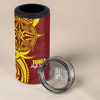 Personalised Tonga High School 4 in 1 Can Cooler Tumbler THS Tongan Ngatu Pattern - Polynesian Pride