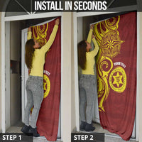 Personalised Tonga High School Door Cover THS Tongan Ngatu Pattern - Polynesian Pride