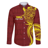 Personalised Tonga High School Family Matching Summer Maxi Dress and Hawaiian Shirt THS Tongan Ngatu Pattern - Polynesian Pride
