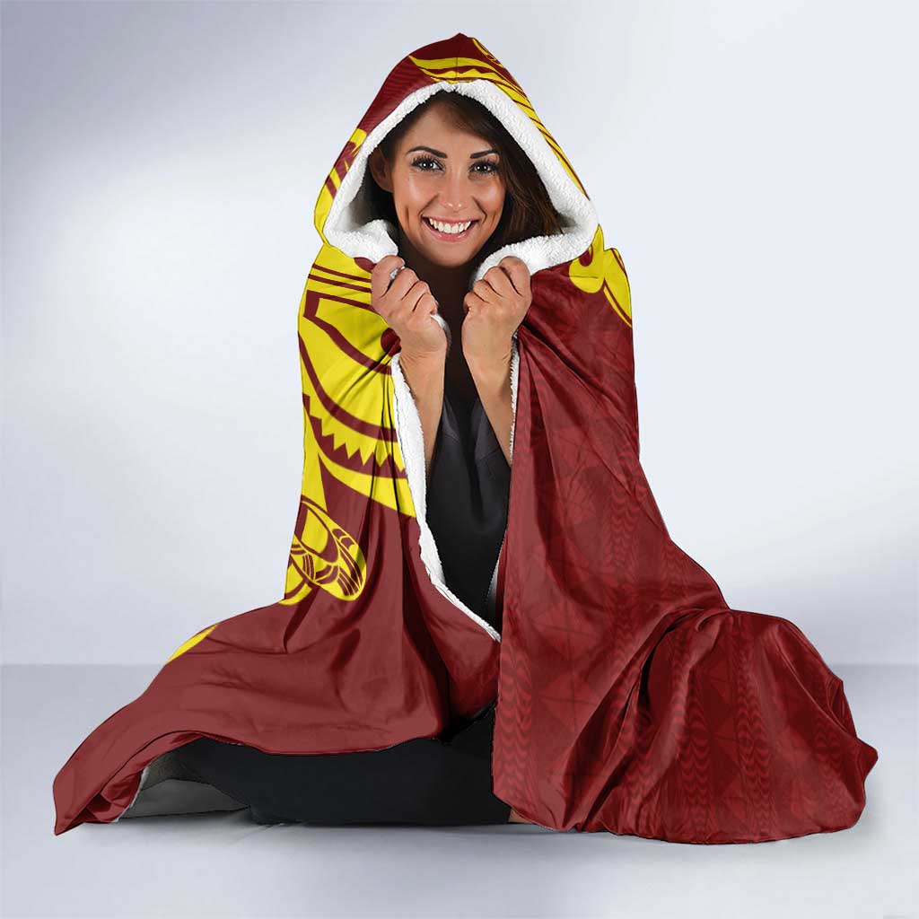 Personalised Tonga High School Hooded Blanket THS Tongan Ngatu Pattern - Polynesian Pride