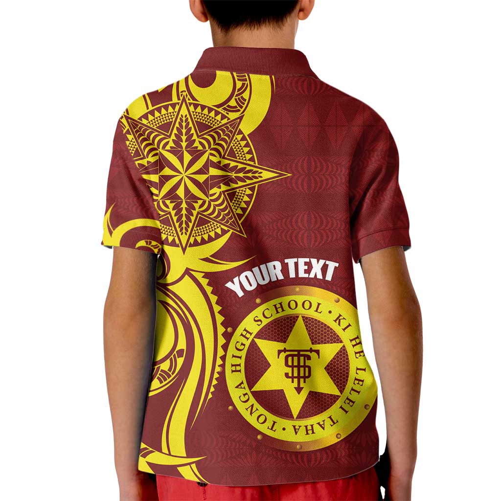Personalised Tonga High School Kid Polo Shirt THS Tongan Ngatu Pattern - Polynesian Pride