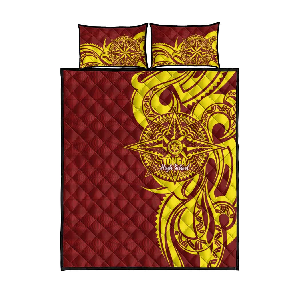 Personalised Tonga High School Quilt Bed Set THS Tongan Ngatu Pattern - Polynesian Pride