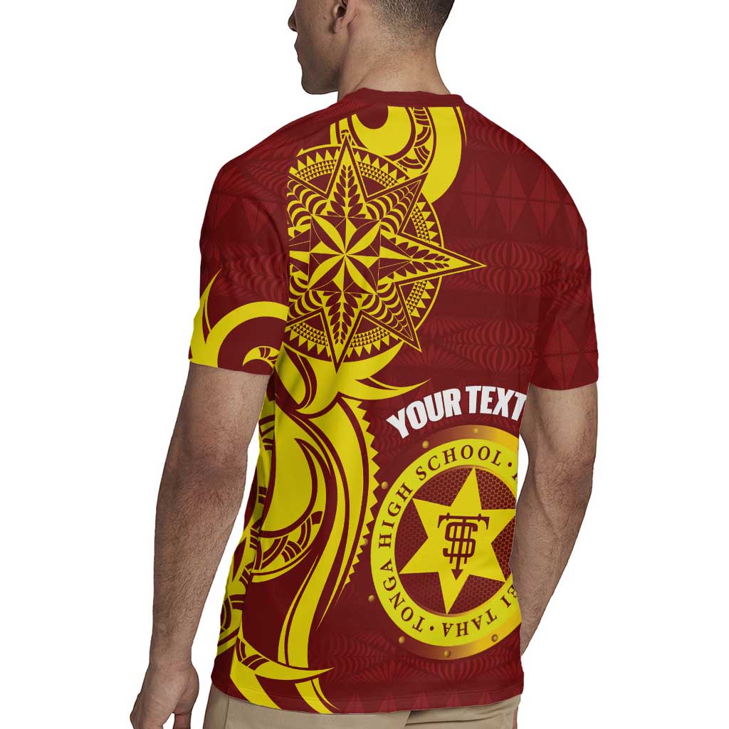 Personalised Tonga High School Rugby Jersey THS Tongan Ngatu Pattern - Polynesian Pride