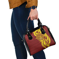 Personalised Tonga High School Shoulder Handbag THS Tongan Ngatu Pattern - Polynesian Pride