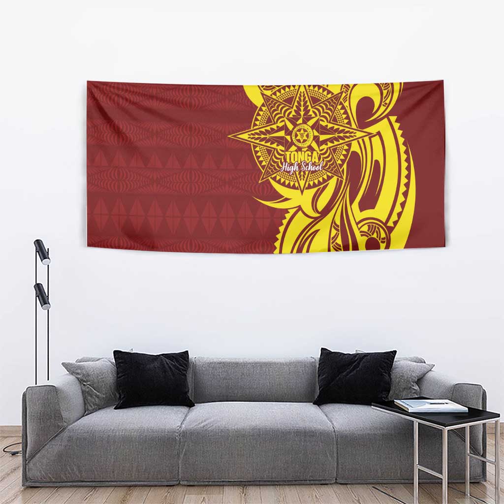 Personalised Tonga High School Tapestry THS Tongan Ngatu Pattern - Polynesian Pride