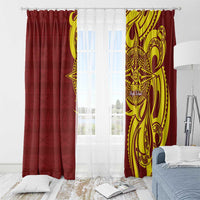 Personalised Tonga High School Window Curtain THS Tongan Ngatu Pattern - Polynesian Pride