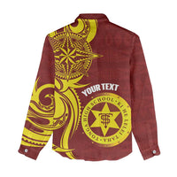 Personalised Tonga High School Women Casual Shirt THS Tongan Ngatu Pattern - Polynesian Pride
