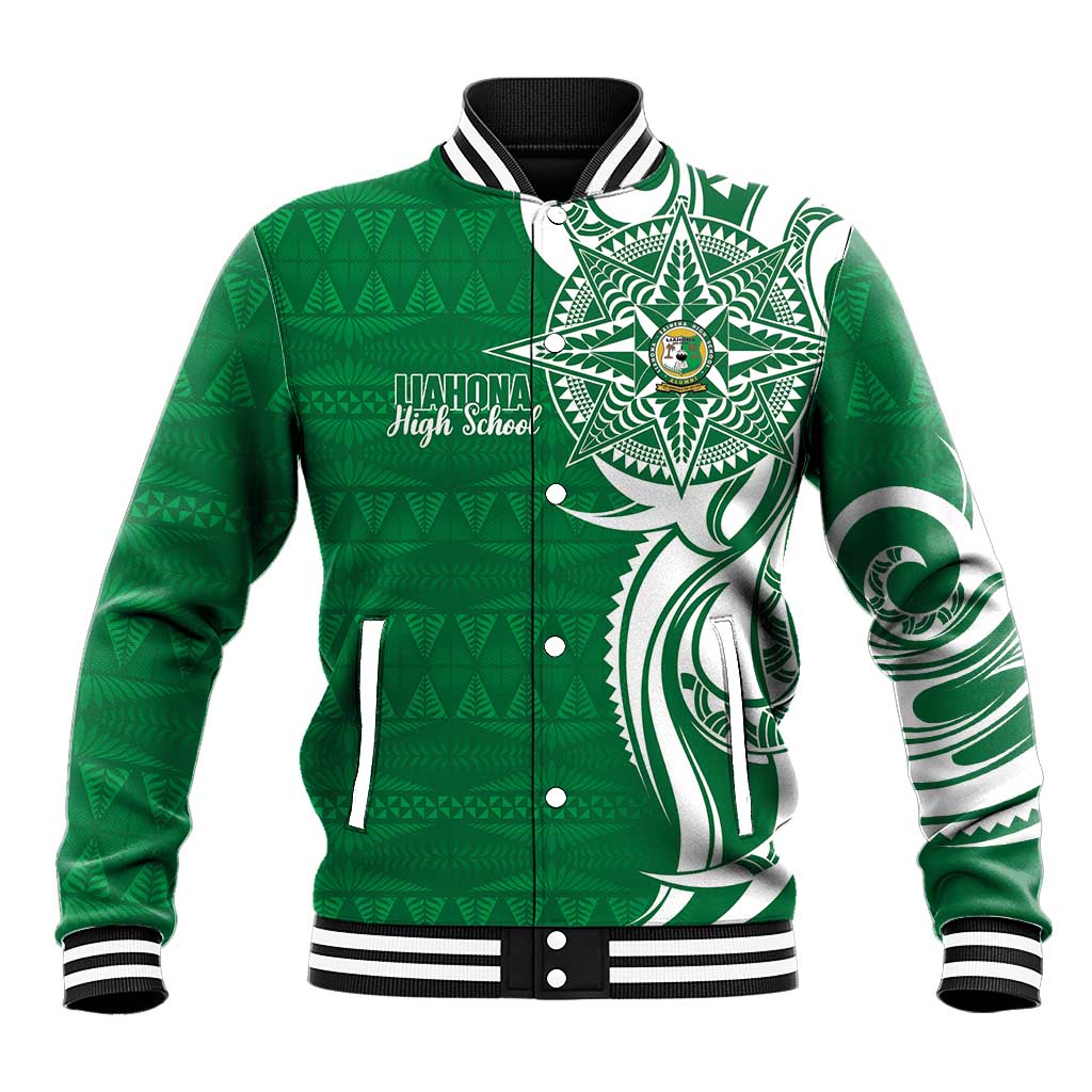 Personalised Liahona - Saineha High School Baseball Jacket Tongan Ngatu Pattern - Polynesian Pride