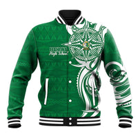 Personalised Liahona - Saineha High School Baseball Jacket Tongan Ngatu Pattern - Polynesian Pride
