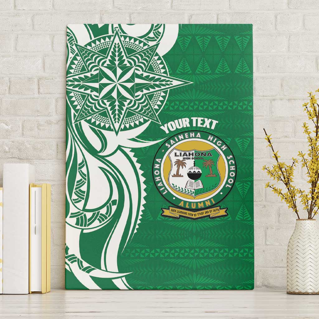 Personalised Liahona - Saineha High School Canvas Wall Art Tongan Ngatu Pattern - Polynesian Pride