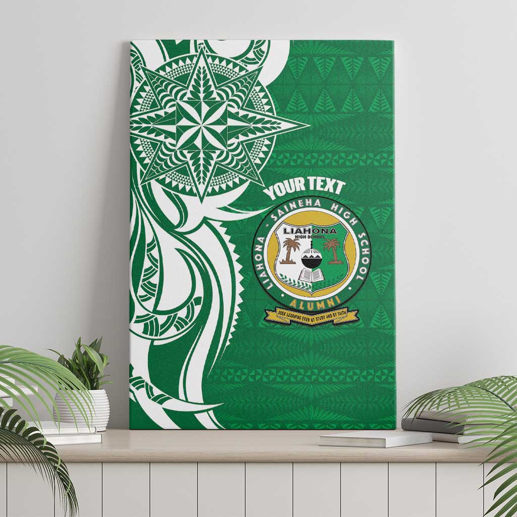 Personalised Liahona - Saineha High School Canvas Wall Art Tongan Ngatu Pattern - Polynesian Pride