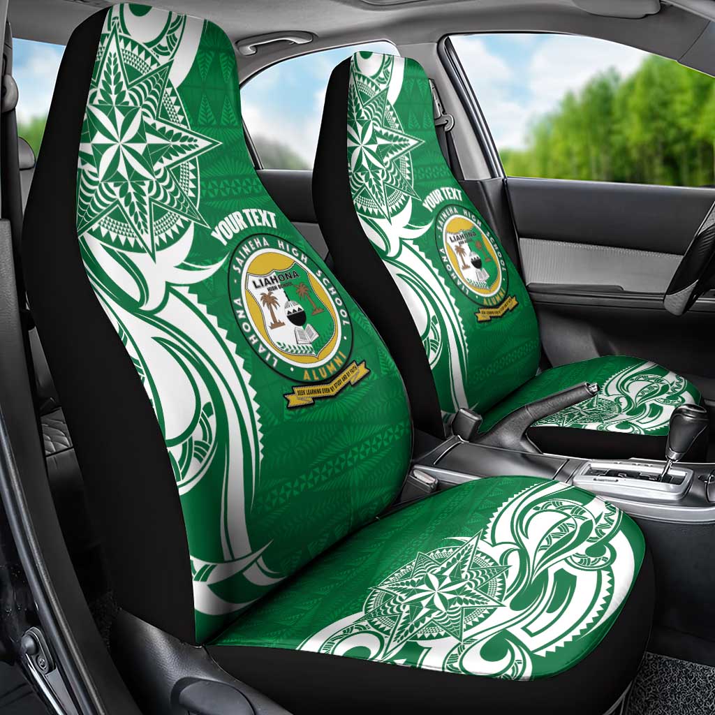 Personalised Liahona - Saineha High School Car Seat Cover Tongan Ngatu Pattern - Polynesian Pride