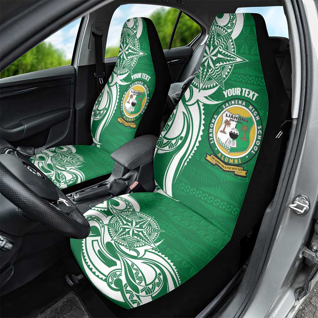 Personalised Liahona - Saineha High School Car Seat Cover Tongan Ngatu Pattern - Polynesian Pride