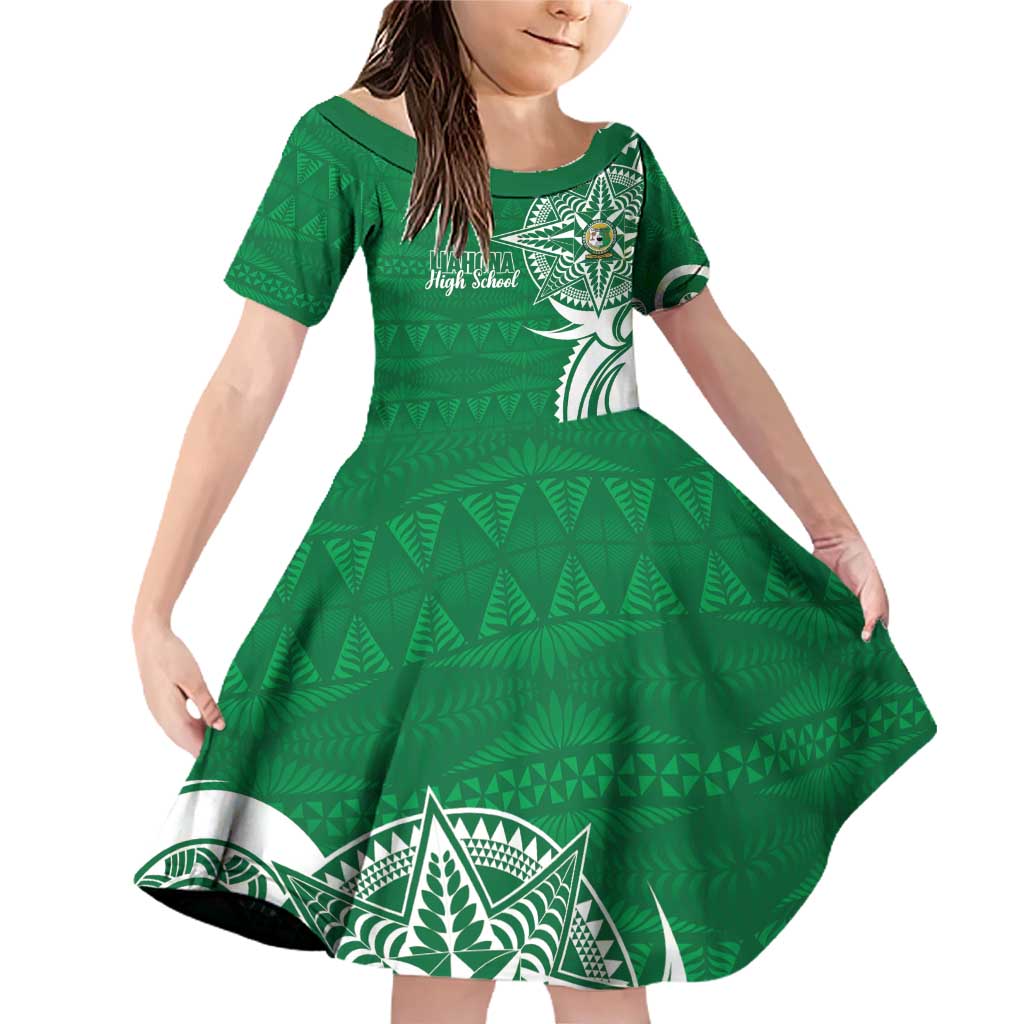 Personalised Liahona - Saineha High School Family Matching Off Shoulder Short Dress and Hawaiian Shirt Tongan Ngatu Pattern - Polynesian Pride