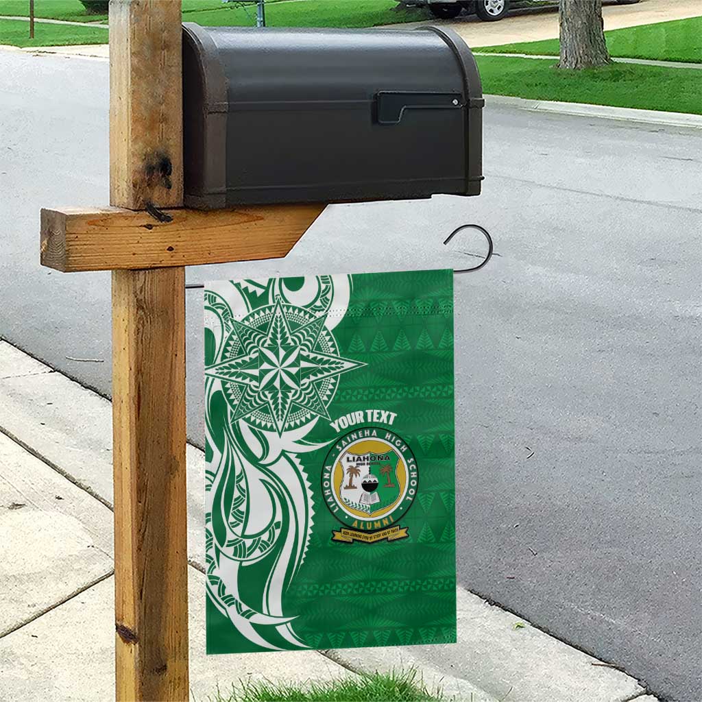 Personalised Liahona - Saineha High School Garden Flag Tongan Ngatu Pattern - Polynesian Pride