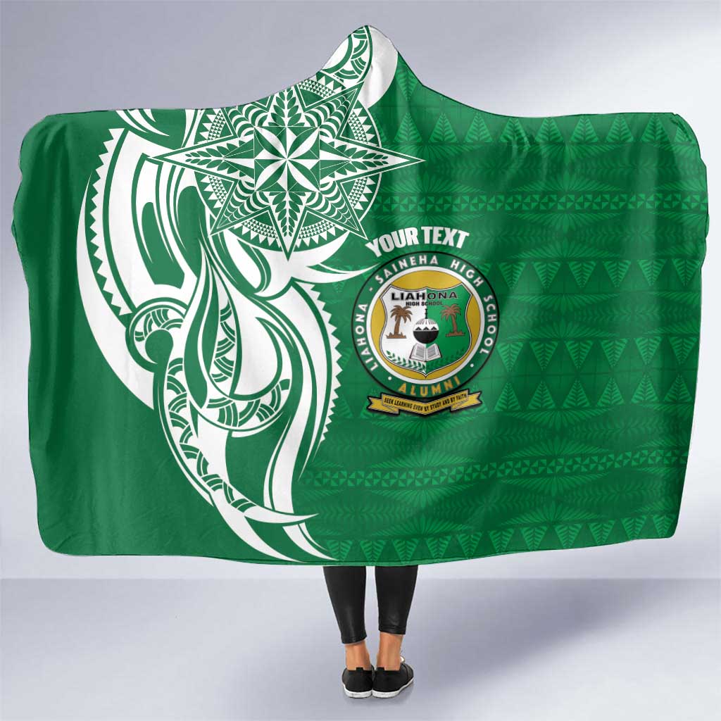 Personalised Liahona - Saineha High School Hooded Blanket Tongan Ngatu Pattern - Polynesian Pride
