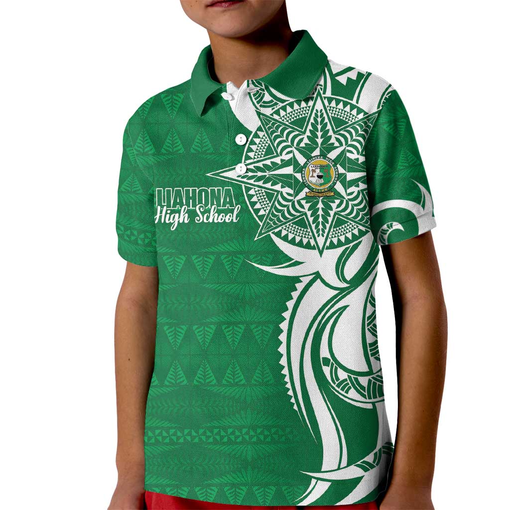 Personalised Liahona - Saineha High School Kid Polo Shirt Tongan Ngatu Pattern - Polynesian Pride