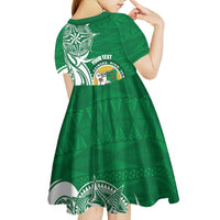Personalised Liahona - Saineha High School Kid Short Sleeve Dress Tongan Ngatu Pattern - Polynesian Pride