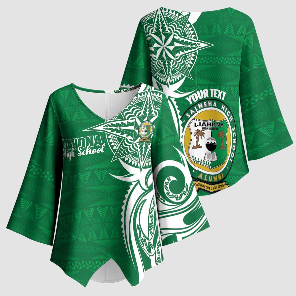 Personalised Liahona - Saineha High School Kimono Sleeve Blouse Tongan Ngatu Pattern - Polynesian Pride
