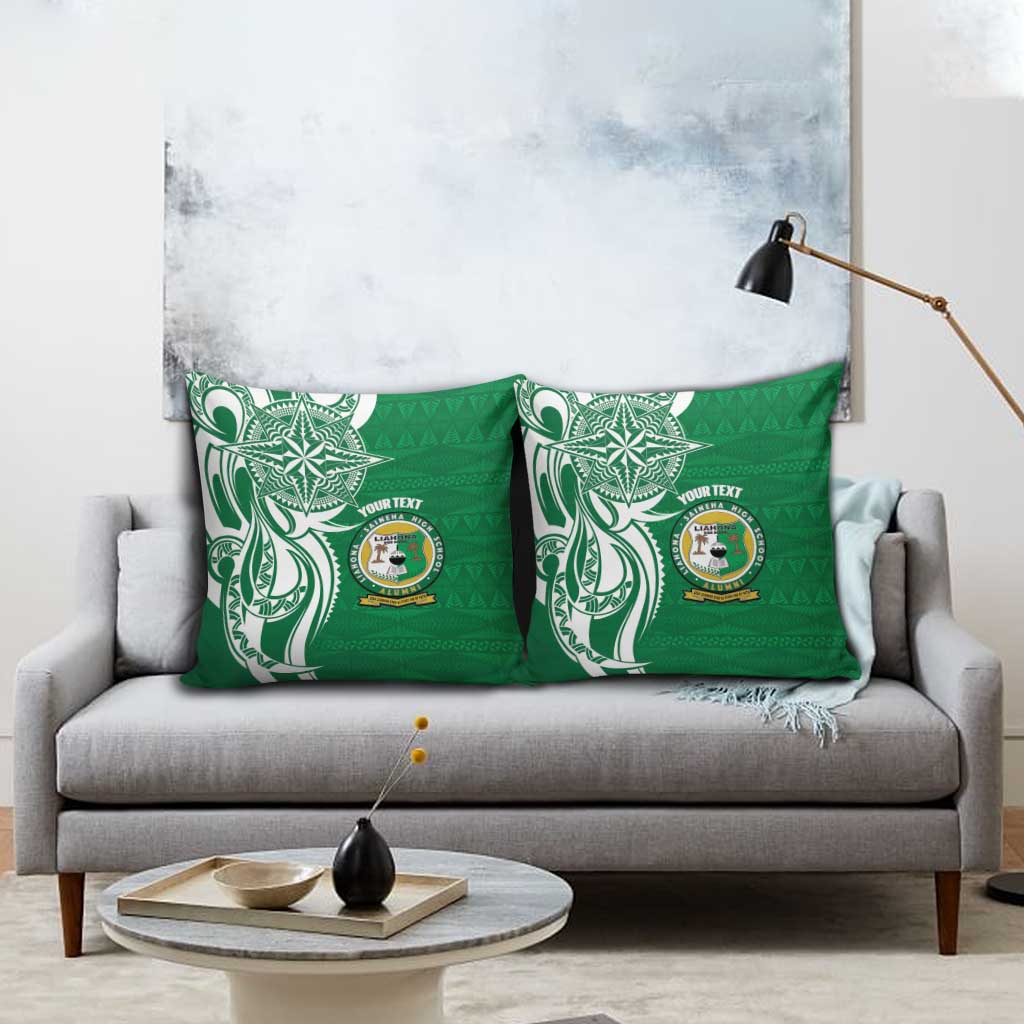 Personalised Liahona - Saineha High School Pillow Cover Tongan Ngatu Pattern - Polynesian Pride