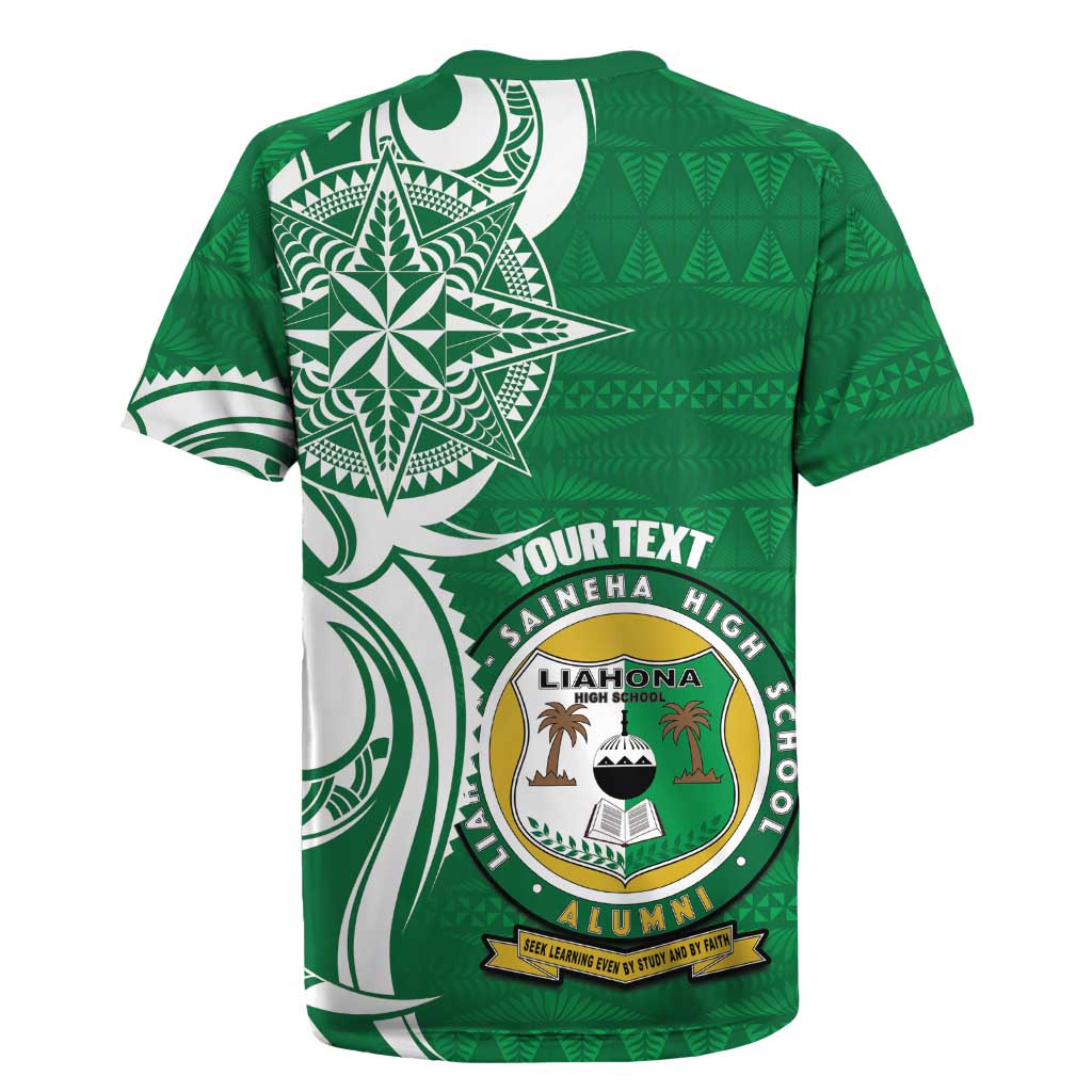 Personalised Liahona - Saineha High School Rugby Jersey Tongan Ngatu Pattern - Polynesian Pride