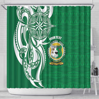 Personalised Liahona - Saineha High School Shower Curtain Tongan Ngatu Pattern - Polynesian Pride