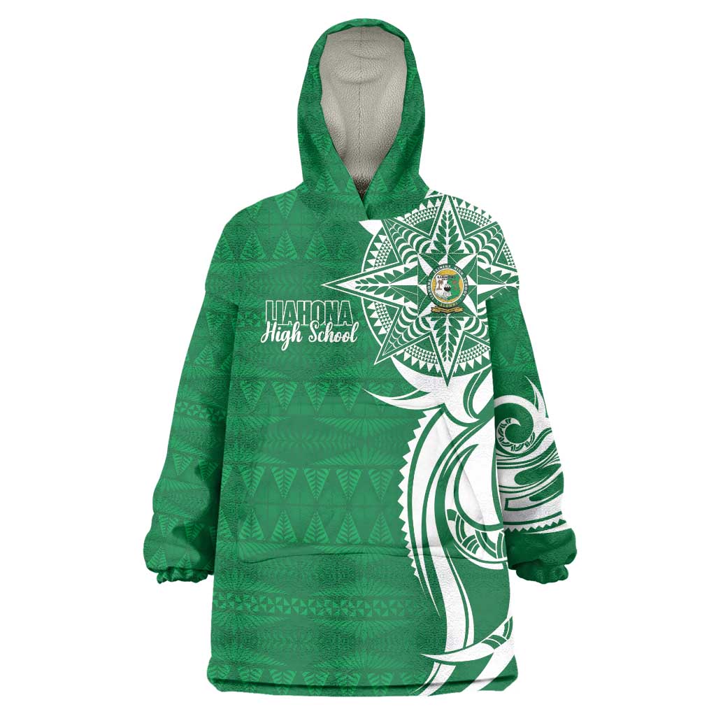 Personalised Liahona - Saineha High School Wearable Blanket Hoodie Tongan Ngatu Pattern - Polynesian Pride