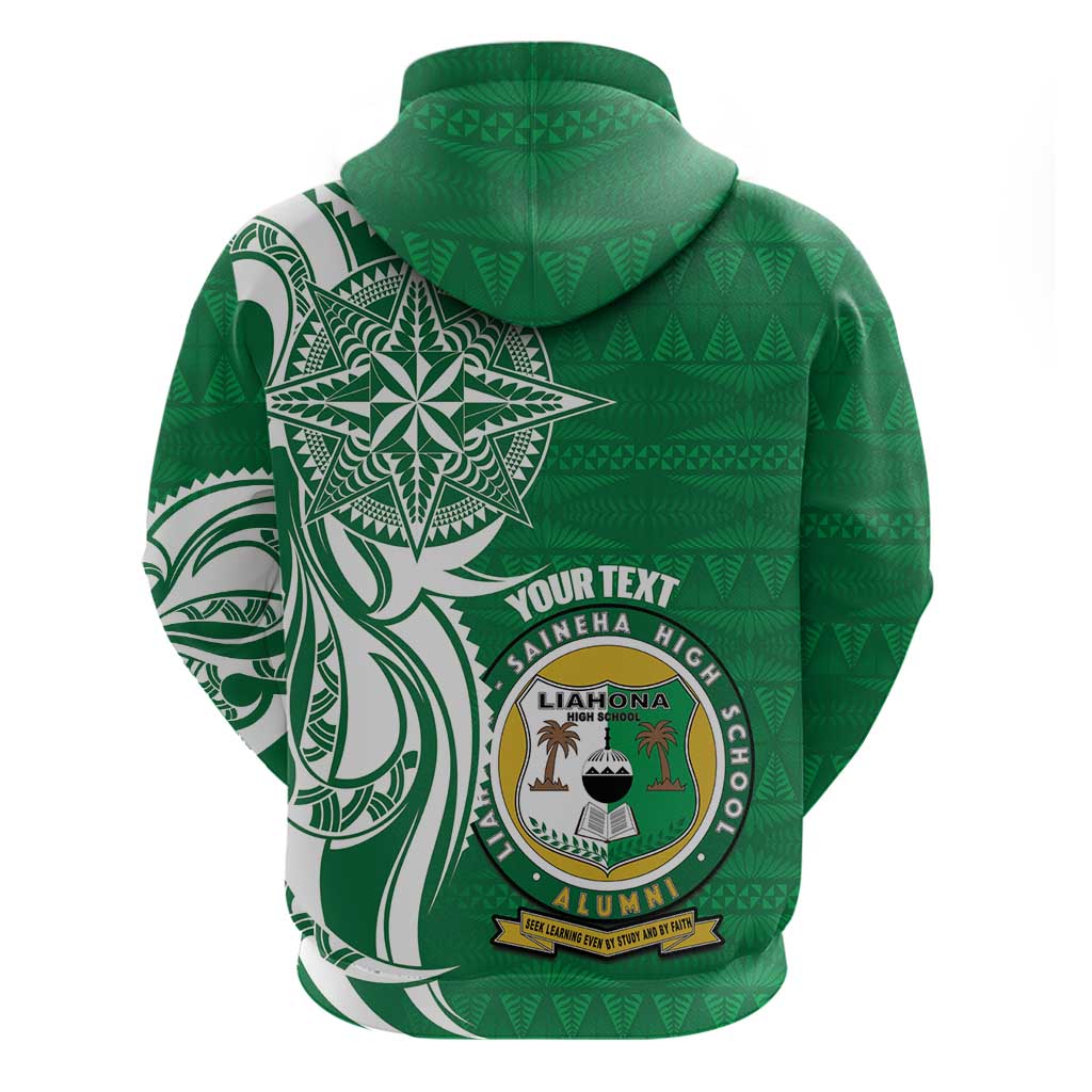 Personalised Liahona - Saineha High School Zip Hoodie Tongan Ngatu Pattern - Polynesian Pride