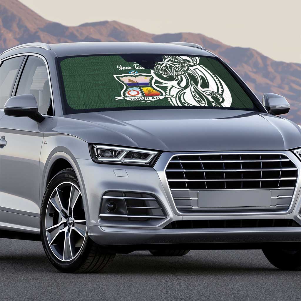 Personalised Tonga Takuilau College Auto Sun Shade Est 1975 Tongan Ngatu Pattern - Polynesian Pride