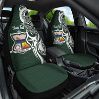 Personalised Tonga Takuilau College Car Seat Cover Est 1975 Tongan Ngatu Pattern - Polynesian Pride