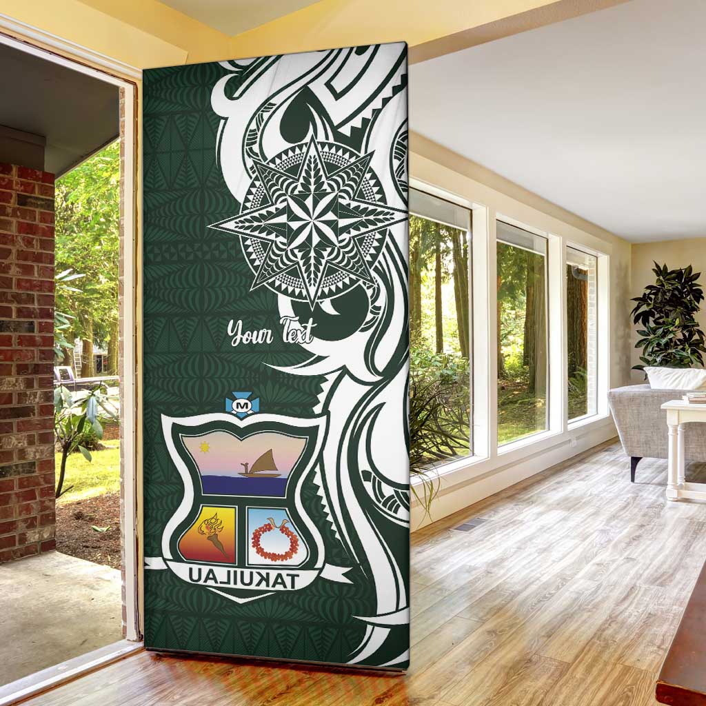 Personalised Tonga Takuilau College Door Cover Est 1975 Tongan Ngatu Pattern - Polynesian Pride