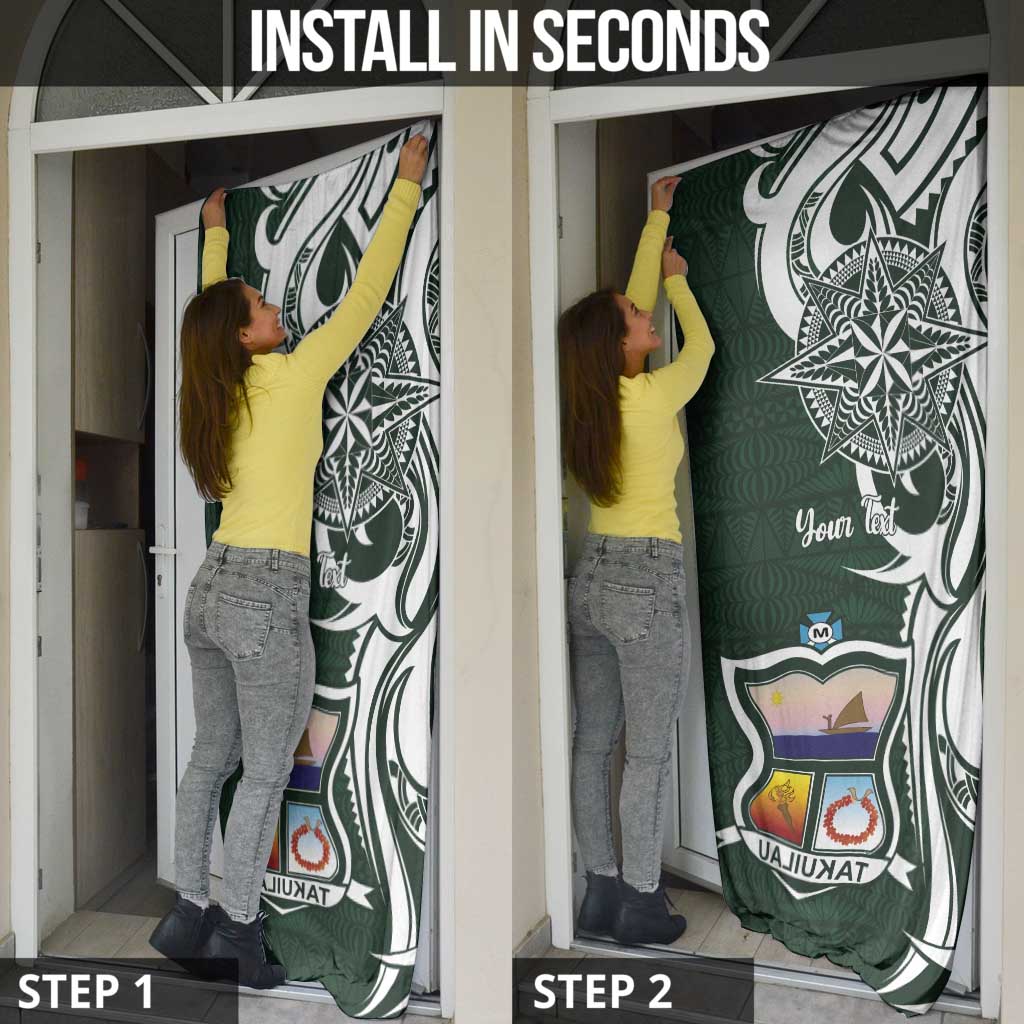 Personalised Tonga Takuilau College Door Cover Est 1975 Tongan Ngatu Pattern - Polynesian Pride