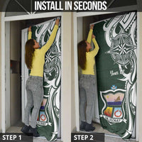 Personalised Tonga Takuilau College Door Cover Est 1975 Tongan Ngatu Pattern - Polynesian Pride