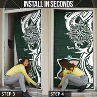Personalised Tonga Takuilau College Door Cover Est 1975 Tongan Ngatu Pattern - Polynesian Pride